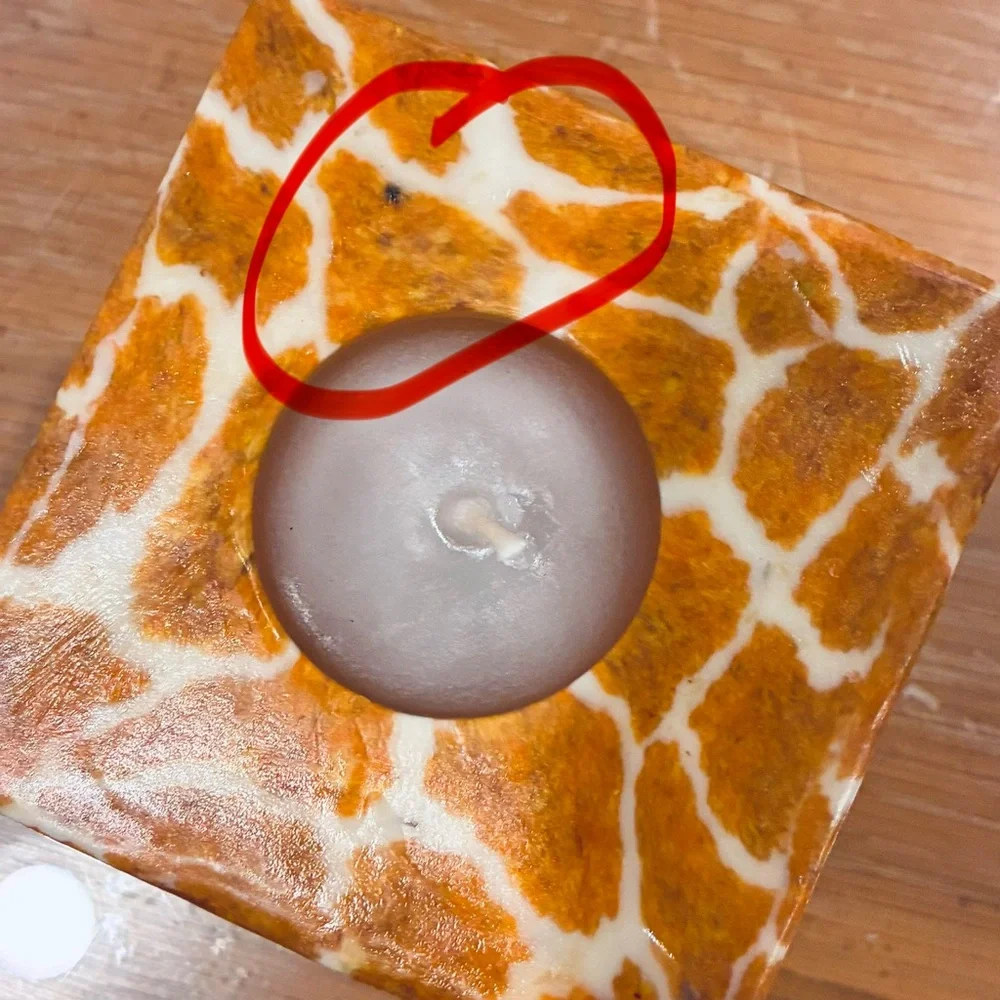 NWOT Animal Print Giraffe Print Candles Set (Ellipse & Square Candles)